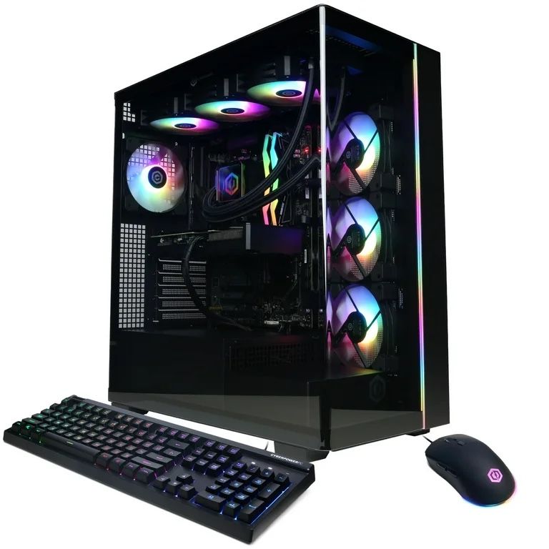 CyberPowerPC Gamer Supreme Liquid Cooled Gaming Desktop Computer, AMD Ryzen 7 7800X3D 4.2GHz, 32GB RAM, 2TB SSD, NVIDIA GeForce RTX 5070 Ti 16GB, Wind