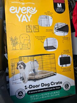 EveryYay Medium 1-Door Foldable Dog Crate