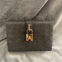 Black glitter clutch purse 