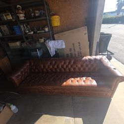 Hancock and Moore chesterfield leather couch
