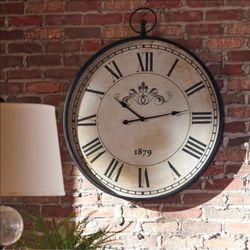 Large Vintage-Style Round Wall Clock
