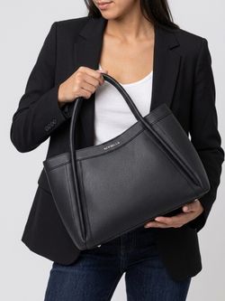 Title: NEWBELLA Black Vegan Leather Work Tote Bag - Pebbled Faux Leather Shoulder Tote with Dust Bag