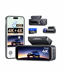 Pelsee S1 Pro 4K Dash Cam Front Rear, Voice Control, WiFi, Night Vision, Car Camera SUV Truck