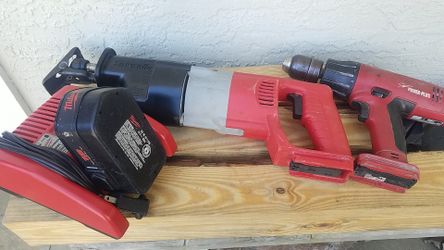 Milwaukee batt/charger ,sawsall and drill