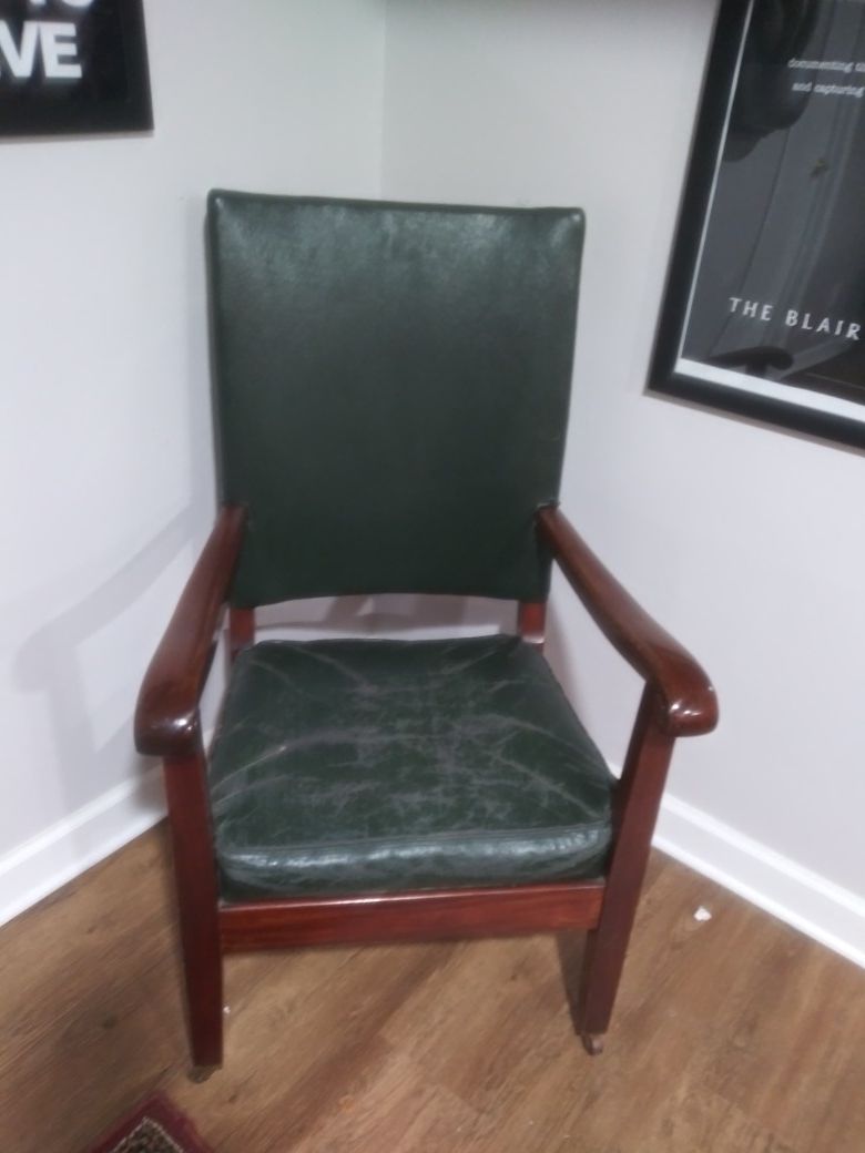 Vintage wood leather chair