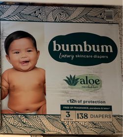 Bumbum Luxury Skincare Diapers Size 3 – 138 Count