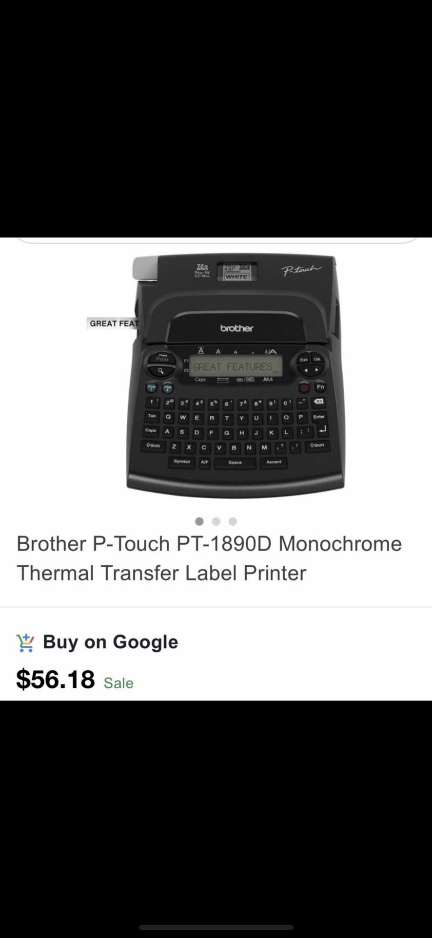 Brother Label Printer Prints Labels Up To3/4” W/2 Cool Fonts