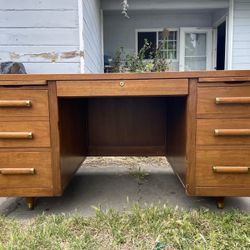 Vintage Mid Century Modern Walnut Desk 