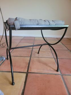 Wrought iron foot stool ottoman