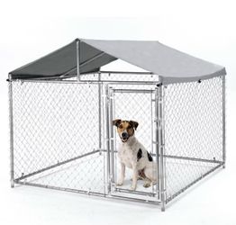 79x79 inch Outdoor Dog Kennel Outside,Heavy Duty Dog Enclosure with Waterproof Cover Roof and Steel