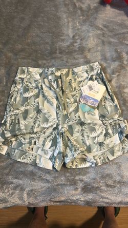 Mountain and Isles Small Desert Sage Palm Leaves Swim Stretch Shorts Drawstring