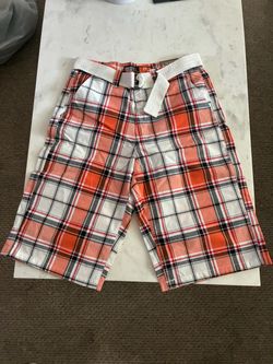 Southpole Plaid Shorts with Belt