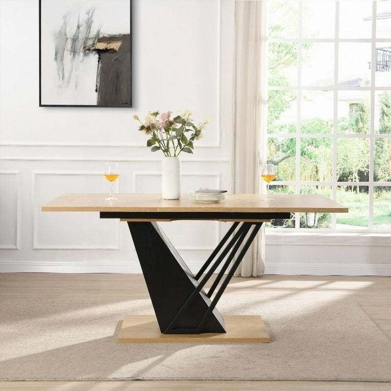 With a 61.81 (46.46) inch Extendable Tabletop, This Modern Geometric Dining Table Comes with a Metal Frame $230 Warehouse Address: 2745 Boone st Col