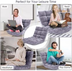 Adjustable floor chair/sofa in gray