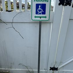 Handicap Disabled Parking Sign With Pole