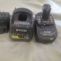 Ryobi One Plus  Charger And Battery 
