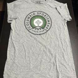 Columbia Sportswear Company Gray Graphic Logo Short Sleeve T-Shirt (M)