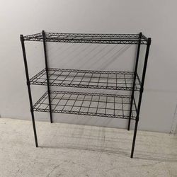 3-Tier Heavy-Duty Metal Wire Shelving Unit – 47"W x 21"D x 53"H, Black