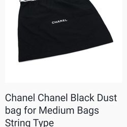 New Chanel Medium Dust Bag With String