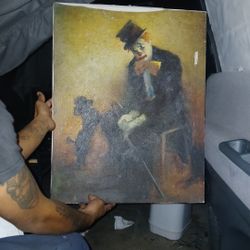 sad clown show time painting