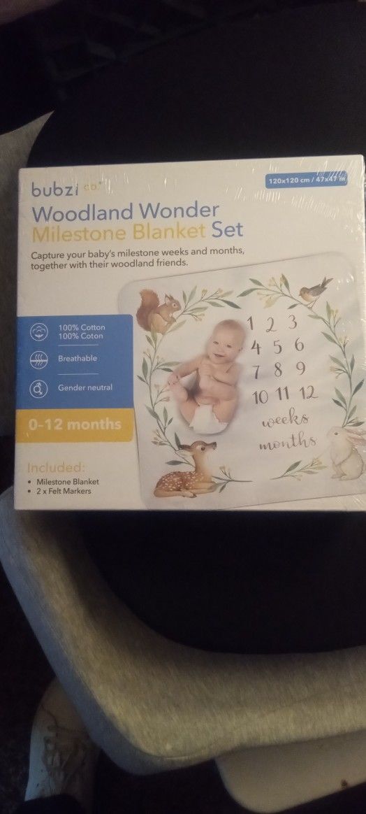 bubzi Woodland Wonder Milestone Blanket Set