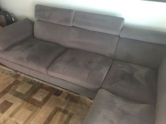 Sectional for a living room, grey , modern 80 inches by 106 Inches