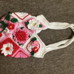 Granny Square Flower Tote Bag