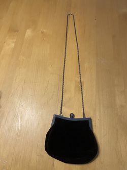 Black And Silver Hillard Hanson Velvet Purse