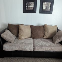 Leather And Micro Fiber Couch