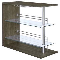 Rectangular 4 Shelf Bar Unit - Grey