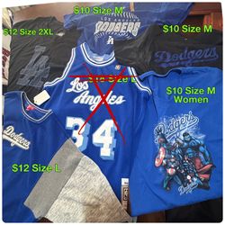 L.A. Dodgers, Lakers, Angels Jerseys, Shirts, Caps, Poncho +more (some New)  MLB & NBA