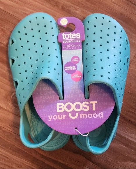*Brand New* Kids Boys Girls Unisex Totes Sandals Shoes Sz 2 - 3 Teal Green