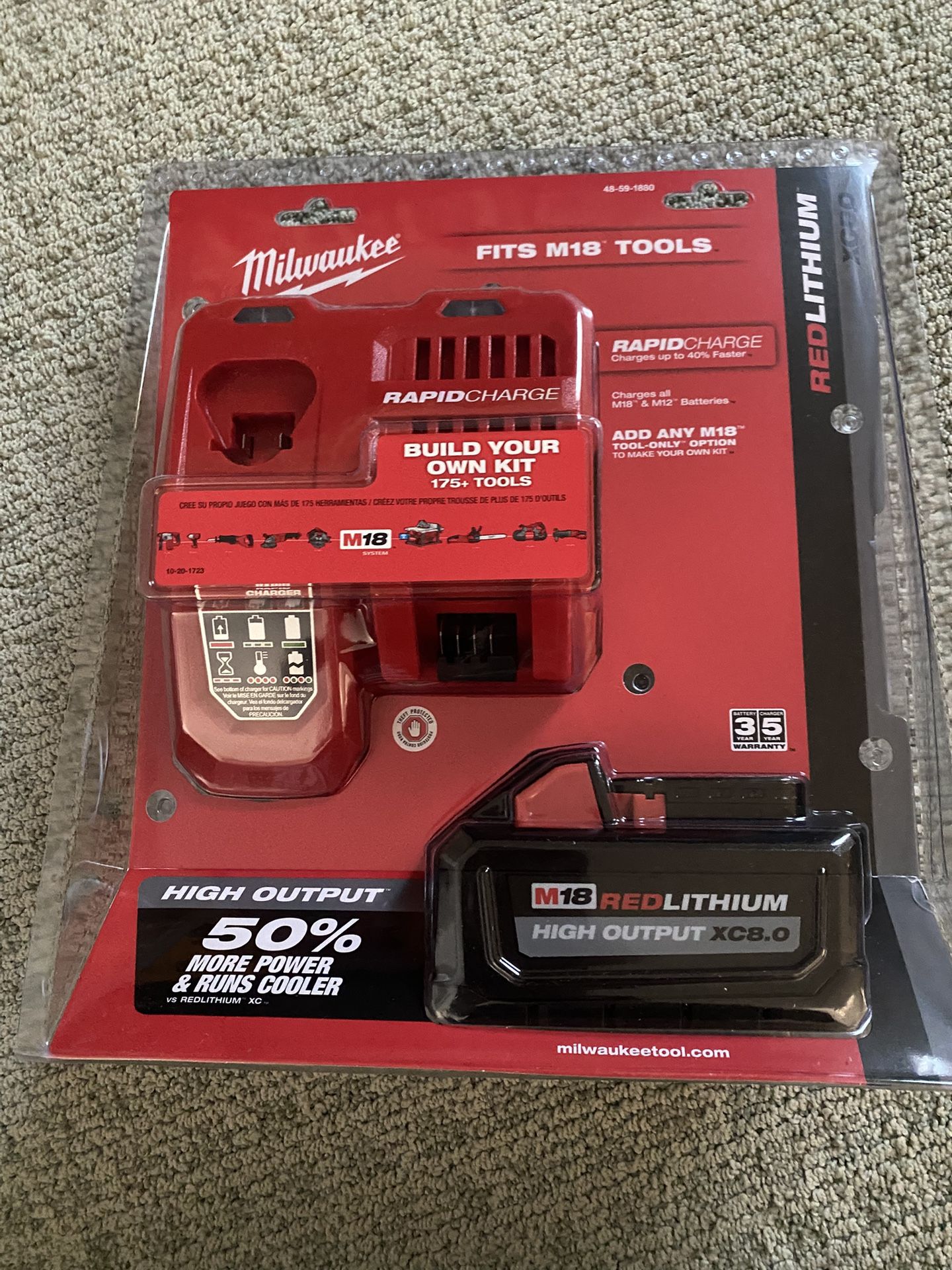 Milwaukee Rapid charger and High Output 8.0.ah battery $150