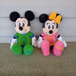 Disney animal kingdom Mickey and Minnie Mouse 10” plush