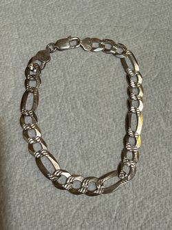 Men’s 925 Sterling Silver Figaro Link Bracelet – 9” – Bold Design
