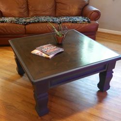 Refinished Gray Wood Coffee Table