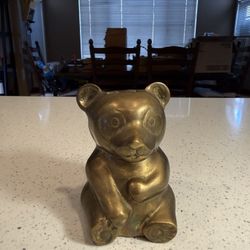 Vintage Brass Panda Bear Coin Bank – Heavy Metal Panda Bank