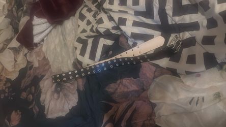Black Studded Belt with Metal Buckle