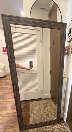 Gray Wooden Mirror