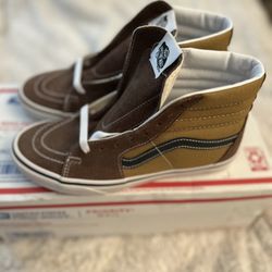 Size 7.5- Vans Sk8-Hi Canvas Suede Pop Brown Multi Men's 8.0- NEW