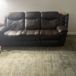 Brown Leather Couch 