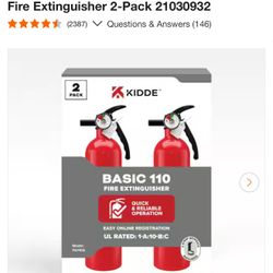 Kidde Home 1-A:10-B:C Class ABC 2.5 lb. Fire Extinguisher 2-Pack (contact info removed)2