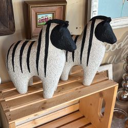 Modern zebra looking statues