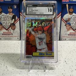 2022 DONRUSS MIKE TROUT DIAMOND MARVELS RAPTURE ‼️ CHC 10 GEM MINT FRESHLY...