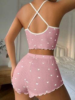 Heart Print Soft Pajama Set