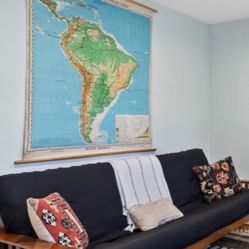 Stylish Walnut Wood Frame Futon With Mattress Perfect To Use A Bed And As A Couch 