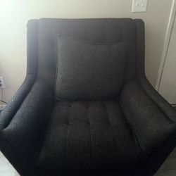 Dark Grey Couch, Chaise, Chair Set