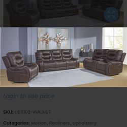 Brand New Reclining Sofa & Reclining Loveseat It Also Glides 