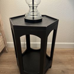 Black Hexagon End Table/Nightstand