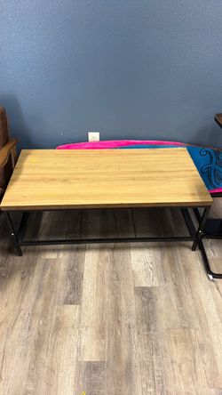 Industrial Coffee Table with Metal Frame